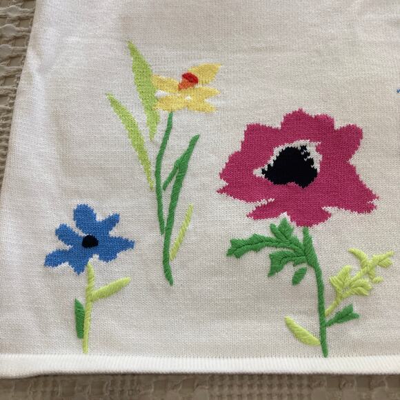 Liz Claiborne Sleeveless Sweater Knit Cotton Vest Floral Flower Design Womens 3x - Picture 4 of 9